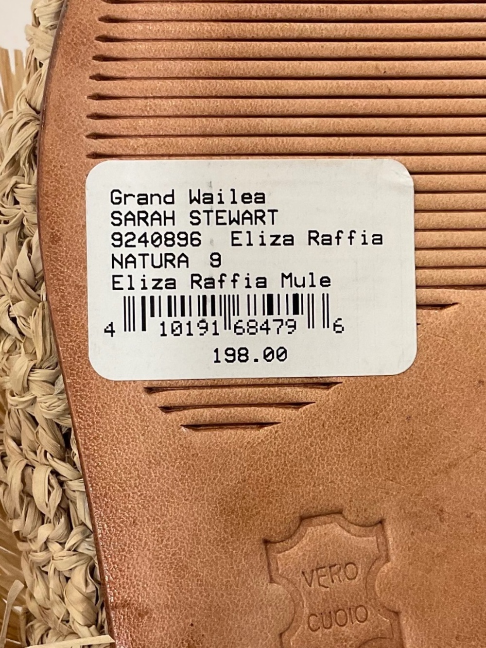 SARAH STEWART Eliza Raffia Handcrafted Mules Size 9 NWT - Picture 11 of 12